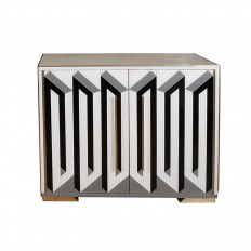 Black and ivory glass veneer cabinet